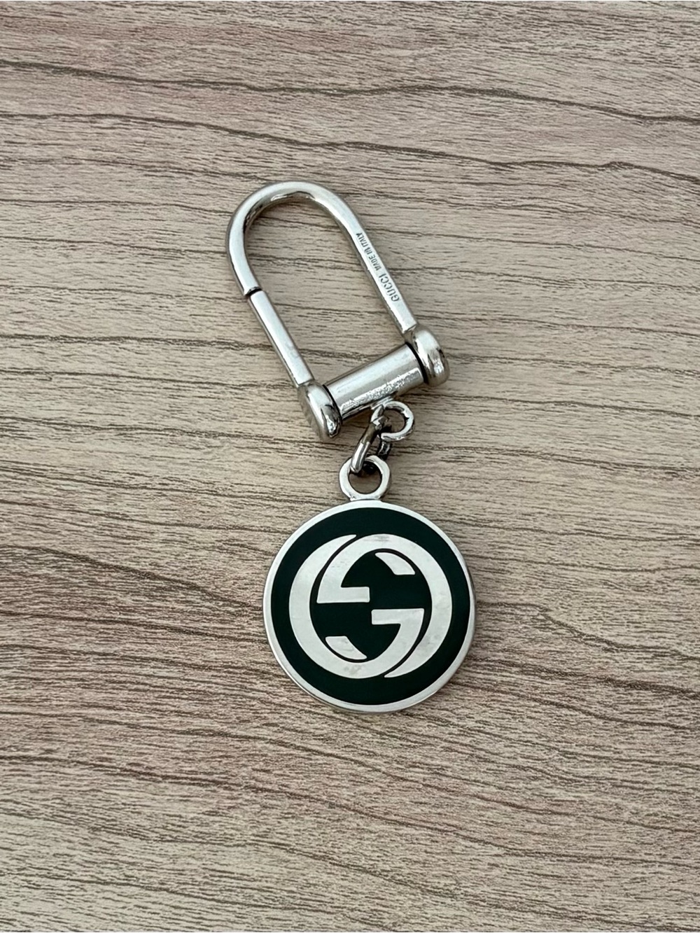 Gucci Dark Green & Silver Interlocking G Keychain